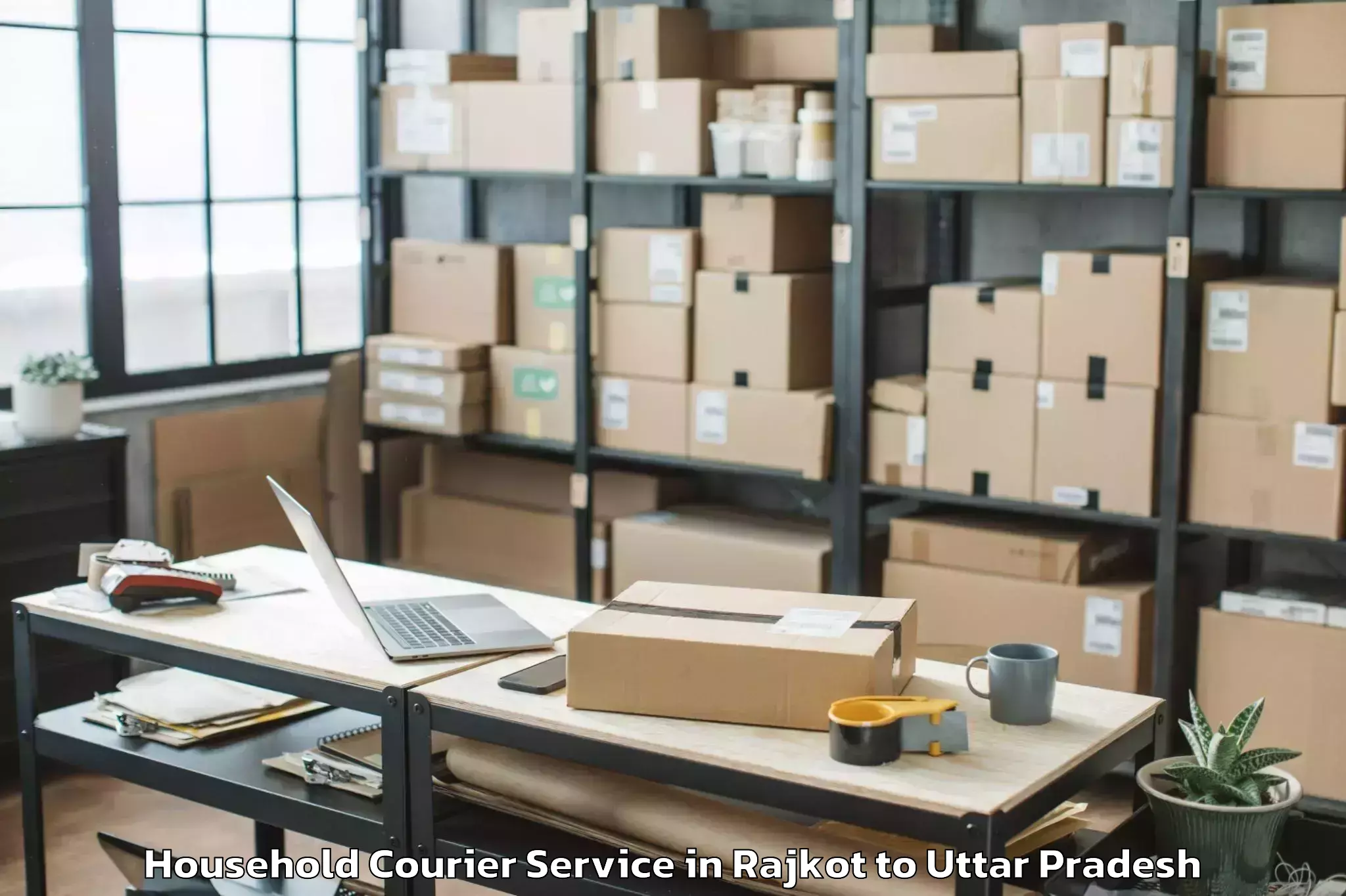 Book Rajkot to Firozabad Household Courier